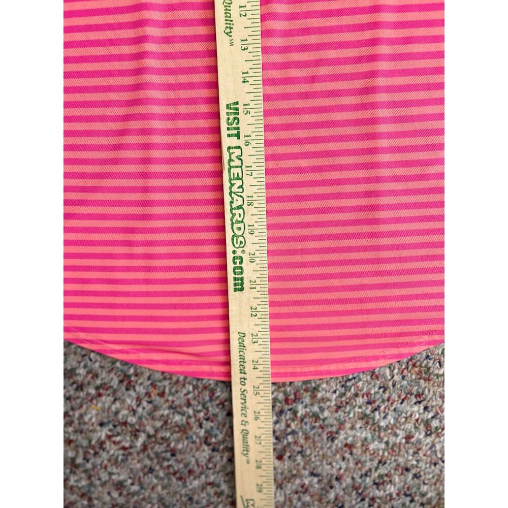 Jofit Womens NWOT Pink Coral Striped Performance 1/4 Zip SS Golf Polo Shirt Sz M - Picture 10 of 10